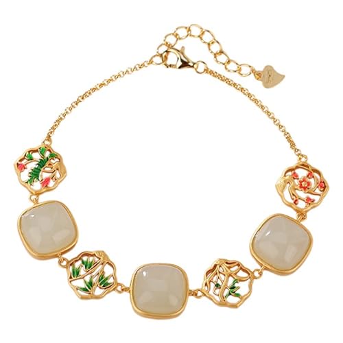 DFEPPJHG Hetian Jade Bambusblatt Hohles Quadratisches Armband DFEPPJHG Hetian Jade Bambusblatt Hohles Quadratisches Armband von DFEPPJHG