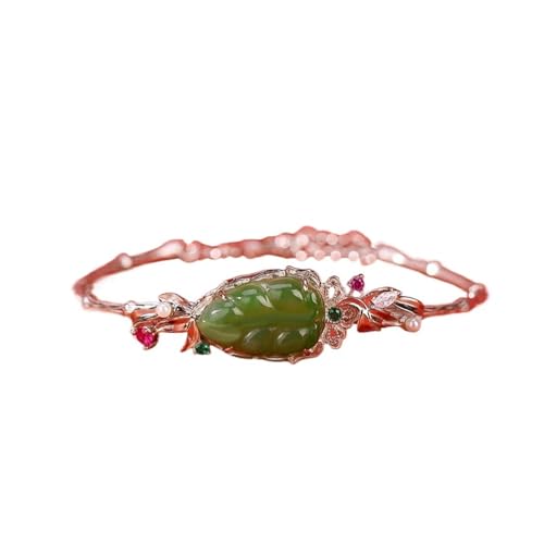 DFEPPJHG Hetian Jade Blatt Armband Bambus Blatt Armband(S) von DFEPPJHG