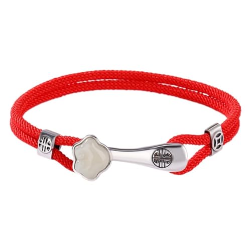 DFEPPJHG Hetian Jade Glücksmuster Rotes Seil Armband DFEPPJHG Hetian Jade Glücksmuster Rotes Seil Armband von DFEPPJHG
