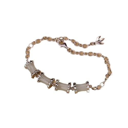 DFEPPJHG Hetian Jade Grünes Jade-Bambus-Armband(W_OneSize) von DFEPPJHG