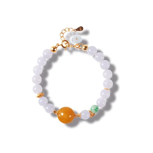 DFEPPJHG Hetian Jade Smoky Purple Armband Gold Bienenwachs Runde Perlenarmband DFEPPJHG Hetian Jade Smoky Purple Armband Gold Bienenwachs Runde Perlenarmband von DFEPPJHG