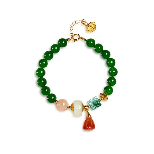 DFEPPJHG Hetian Jasper Armband Frauen Nanhong Armband Glück DFEPPJHG Hetian Jasper Armband Frauen Nanhong Armband Glück von DFEPPJHG