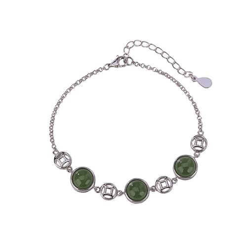 DFEPPJHG Hetian Jasper Armband Münze Kupfer Münze Damen Schmuck von DFEPPJHG