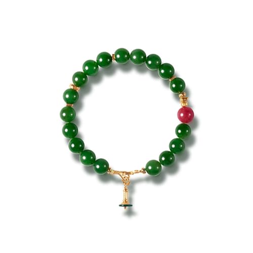 DFEPPJHG Hetian Jasper Damen Golden Rose Stone Runde Perlenarmband DFEPPJHG Hetian Jasper Damen Golden Rose Stone Runde Perlenarmband von DFEPPJHG