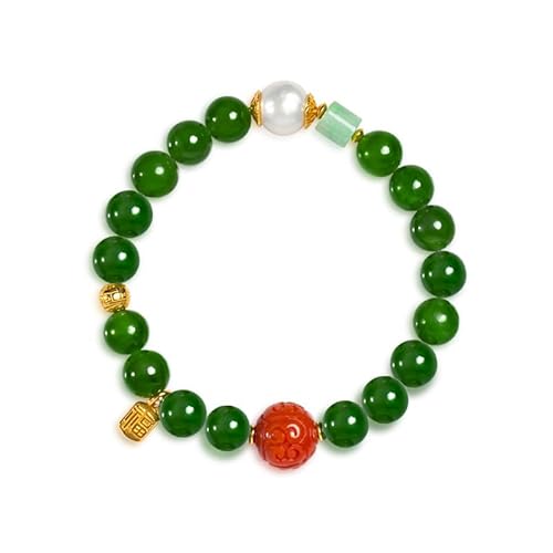 DFEPPJHG Hetian Jaspis Armband Perle Nanhong Glücksperlen DFEPPJHG Hetian Jaspis Armband Perle Nanhong Glücksperlen von DFEPPJHG
