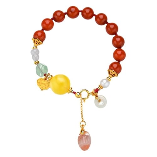 DFEPPJHG Nanhong-Armband Aus Bernsteinfarbenen Bienenwachs-Glücksperlen DFEPPJHG Nanhong-Armband Aus Bernsteinfarbenen Bienenwachs-Glücksperlen von DFEPPJHG