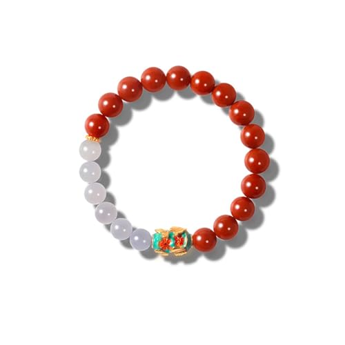 DFEPPJHG Nanhong-Armband Und Rauchviolettes Hetian-Jade-Armband Mit Runden Perlen DFEPPJHG Nanhong-Armband Und Rauchviolettes Hetian-Jade-Armband Mit Runden Perlen von DFEPPJHG