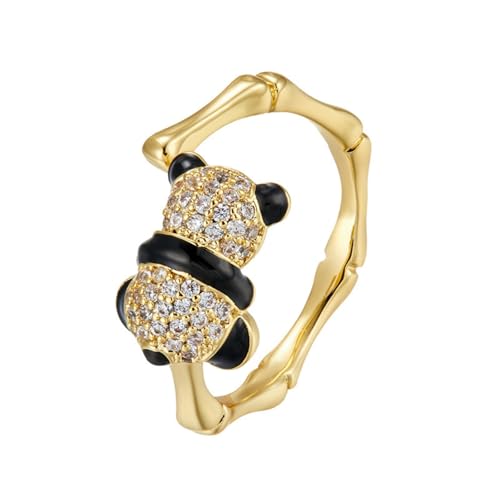 DFEPPJHG Niedliche Kleine Brosche Offener Ring Original-Design Mikro-Intarsien Öltropfen Tier Zeigefingerring Im Chinesischen Stil Ring von DFEPPJHG