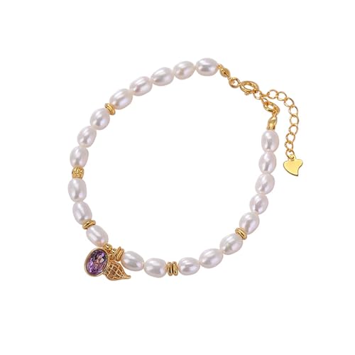 DFEPPJHG Perlen-Amethyst-Hohlarmband DFEPPJHG Perlen-Amethyst-Hohlarmband von DFEPPJHG