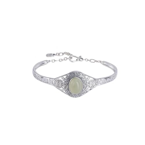 DFEPPJHG Qingshui Jade Altes Muster Eiförmiges Armband Hohler Handschmuck von DFEPPJHG