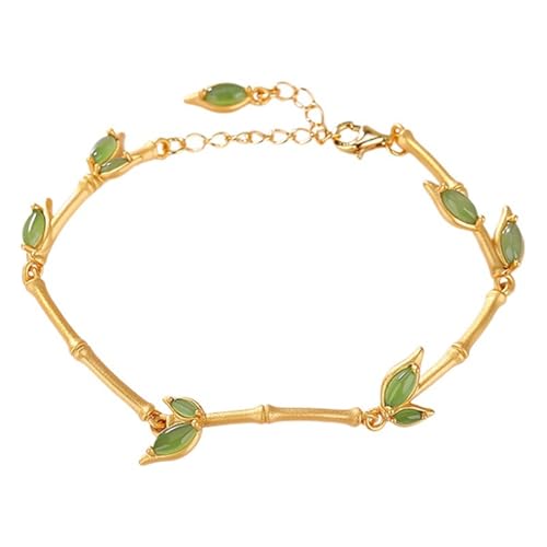 DFEPPJHG Vergoldetes Hetian Jade Jade Bambusblatt Armband DFEPPJHG Vergoldetes Hetian Jade Jade Bambusblatt Armband von DFEPPJHG