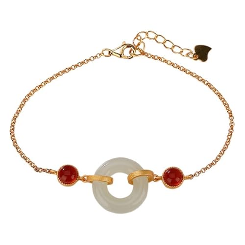 DFEPPJHG Vergoldetes Hetian Jade Peace Schnalle Armband Schmuck DFEPPJHG Vergoldetes Hetian Jade Peace Schnalle Armband Schmuck von DFEPPJHG