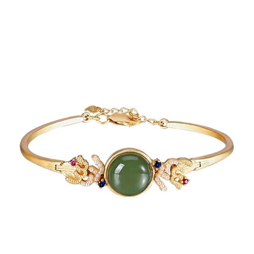 DFEPPJHG Vergoldetes Offenes Armband Aus Grüner Hetian-Jade DFEPPJHG Vergoldetes Offenes Armband Aus Grüner Hetian-Jade von DFEPPJHG