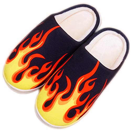 DFGGE Kuschelige Flame Anime Cartoon Pantoffeln Warm Plüsch Hausschuhe Winter Bequeme rutschfeste Slippers Herren Damen,44/46 EU von DFGGE