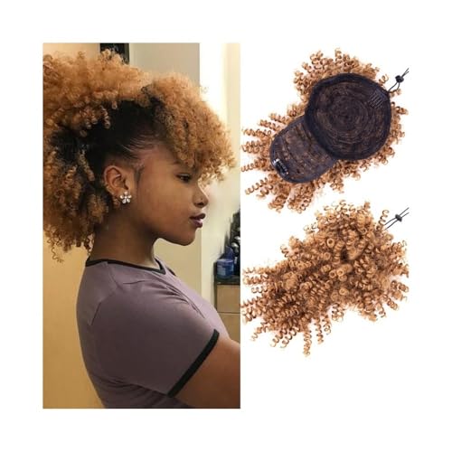 Anwendung bei Frauen Afro High Puff Haarknoten mit Pony Synthetisches verworrenes lockiges Kordelzug-Pferdeschwanz-Haarteil Für die Haare(27) von DFHS46JK