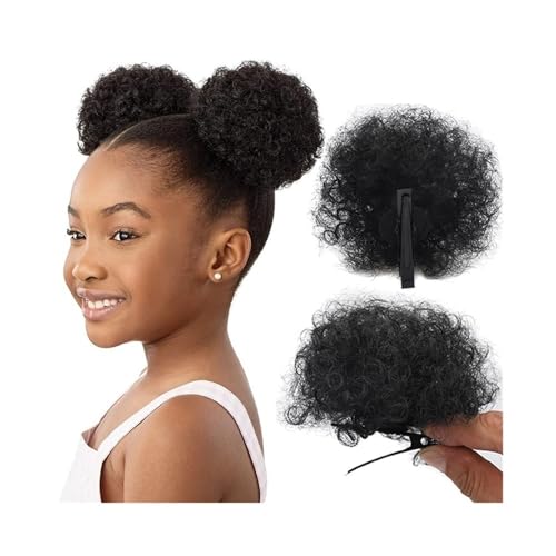 Anwendung bei Frauen Afro Puff Haarknoten Entenschnabelclip Kleine verworrene lockige Haarverlängerung Synthetische Pferdeschwanz-Haarteile Für die Haare(Groß) von DFHS46JK