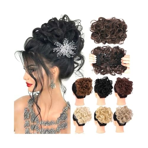 Anwendung bei Frauen Haarteil mit unordentlichem Dutt, lockige Haarverlängerung, dicker Chignon-Kamm, for Anklipsen von Pferdeschwanz-Scrunchies for Frauen Für die Haare(16P613) von DFHS46JK