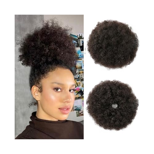 Anwendung bei Frauen Kinky Curly Bun Haarverlängerungen Haarteile Synthetischer Afro Puff Kordelzug Pferdeschwanz for schwarze Frauen Für die Haare(2) von DFHS46JK