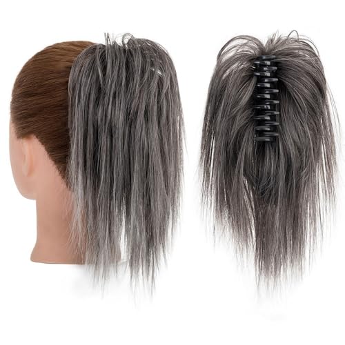Anwendung bei Frauen Krallenclip Dutt Haarteil Kurzer gerader Pferdeschwanz Verlängerung Zerzauste Hochsteckfrisur Kunsthaar Scrunchies Für die Haare(88A-89A) von DFHS46JK