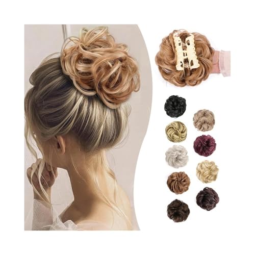 Anwendung bei Frauen Krallenklammer Messy Bun Haarteil Wellig Lockig Synthetische Scrunchie Pferdeschwanz Haarverlängerungen Für die Haare(27H22) von DFHS46JK