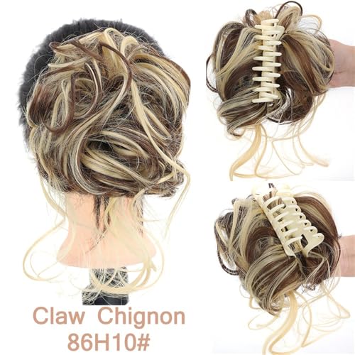 Anwendung bei Frauen Krallenklammer Messy Bun Haarteil Welliges lockiges Haar Chignon Tousled Updo Synthetische Haarverlängerungen Für die Haare(86H10) von DFHS46JK