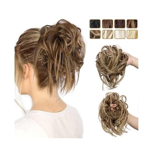 Anwendung bei Frauen Messy Bun Haargummi Tousled Updo Haarverlängerungen Gummiband Lockiges gewelltes Haarteil Synthetischer Chignon Für die Haare(27H613) von DFHS46JK