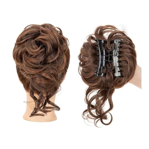 Anwendung bei Frauen Messy Bun Haarteil, Krallenclip, lockig, gewellt, synthetischer Chignon, zerzauste Hochsteckfrisur mit Rankenhaar Für die Haare(30T4) von DFHS46JK