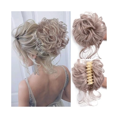 Anwendung bei Frauen Messy Bun Haarteil, Krallenclip in welligem, lockigem Chignon, synthetischer zerzauster Hochsteckfrisur, Haarverlängerungen mit Ranken Für die Haare(4503) von DFHS46JK