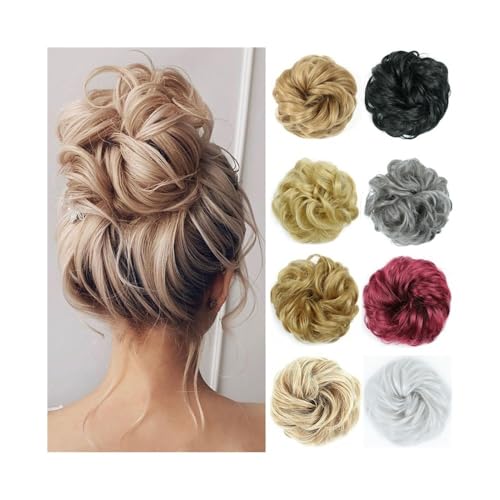 Anwendung bei Frauen Messy Bun Haarteil Synthetische Lockige Chignon Elastische Gefälschte Scrunchies Pferdeschwanz Verlängerung Für die Haare(Q5-27T613) von DFHS46JK