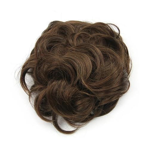 Anwendung bei Frauen Messy Curly Bun Schwarz Braun Haar Chignon Gummiband Haarknoten Donut Roller Haarteil Scrunchies Für die Haare(Light Brown) von DFHS46JK