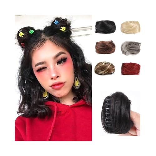 Anwendung bei Frauen Space Buns Haarteile Synthetische Klaue Clip in Mini Haargummis Verlängerung Für die Haare(4) von DFHS46JK