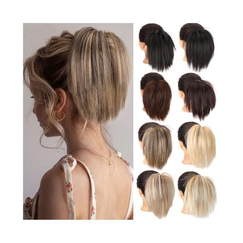 Anwendung bei Frauen Synthetic Elastic Rubber Band Messy Bun Fake Hair Straight Donut Scrunchie Chignon for Women Für die Haare(106) von DFHS46JK