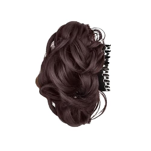 Anwendung bei Frauen Synthetische Messy Bun Haarverlängerungen Klaue Clip gewellt lockig Pferdeschwanz Haarteil Für die Haare(Dark Brown) von DFHS46JK