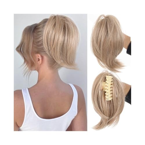 Anwendung bei Frauen Synthetische Messy Bun Scrunchies Synthetische gerade Chignon Klaue Clip in Pferdeschwanz Haarteil Für die Haare(27-613) von DFHS46JK