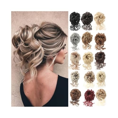 Anwendung bei Frauen Synthetischer, unordentlicher, lockiger Chignon-Haarknoten mit elastischem Band, Pferdeschwanz-Haarteil aus Kunstfaser Für die Haare(16P613) von DFHS46JK