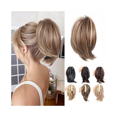 Anwendung bei Frauen Synthetischer Haarknoten mit Klauenklammer, gerader Chignon, Clip in Pferdeschwanz-Haarverlängerungen Für die Haare(24) von DFHS46JK