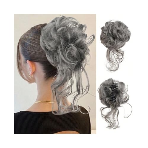 Anwendung bei Frauen Synthetischer lockiger gewellter Haarknoten, unordentlicher lockiger Chignon, Klaue for Anklipsen des Pferdeschwanzes, Haarverlängerung Für die Haare(P2/613) von DFHS46JK