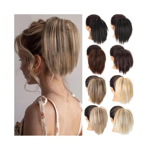 Anwendung bei Frauen Synthetischer unordentlicher Haarknoten, glattes Haar, Haargummi, Chignon, Hochsteckfrisur, gefälschter elastischer Haarknoten, Haarteile for Frauen Für die Haare(Dark Blonde+Blea von DFHS46JK