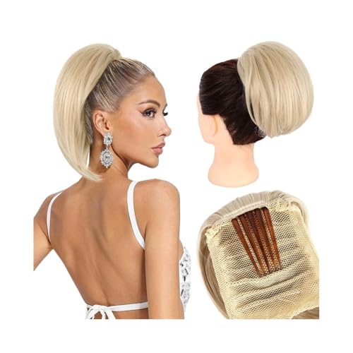 Anwendung bei Frauen Synthetisches Haar Dutt Chignon Hochsteckfrisur Elastischer Kordelzug Kurzer Pferdeschwanz Haarteil Kamm Clip in Haarverlängerungen Für die Haare(24T613) von DFHS46JK