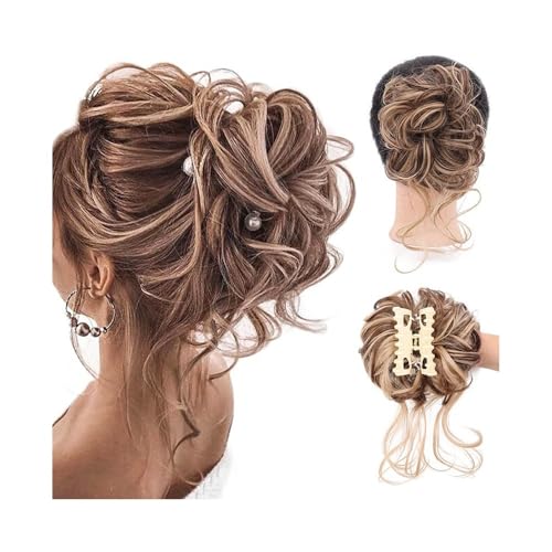 Anwendung bei Frauen Synthetisches Messy Bun-Haarteil mit Ranken, Krallenclip, lockiges Haar, Haargummi, Pferdeschwanz-Extensions Für die Haare(12H24) von DFHS46JK