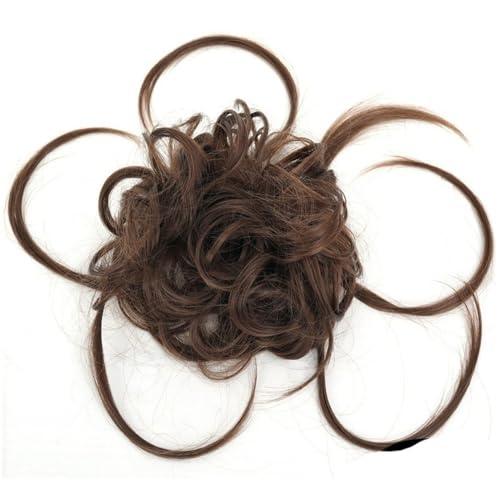 Anwendung bei Frauen Unordentlicher lockiger Haarknoten Pferdeschwanzverlängerungen mit elastischem Band Synthetische lange Hochsteckfrisur Haargummis Haarteil Für die Haare(6) von DFHS46JK
