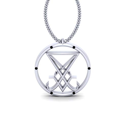 Anhänger Sigil of Lucifer schwarz Diamant Siegel der Lucifer Medaillon massiv 925 Sterling Silber Anhänger Sigil of Lucifer schwarz Diamant Siegel der Lucifer Medaillon massiv 925 Sterling Silber von DFJ