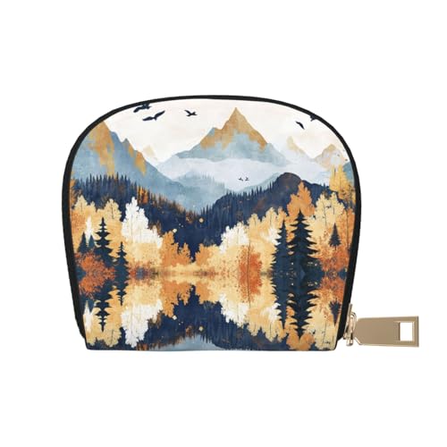DFJMASFKOL Mountains Karten-Set, Vögel, Leder, Querformat, technisch versierte Benutzer – RFID-geschützte Kartenaufbewahrung, 9 x 11 cm, A20, 9X11CM von DFJMASFKOL