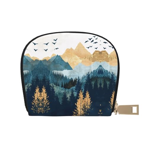 DFJMASFKOL Mountains Karten-Set, Vögel, Leder, Querformat, technisch versierte Benutzer – RFID-geschützte Kartenaufbewahrung, 9 x 11 cm, A21, 9X11CM von DFJMASFKOL