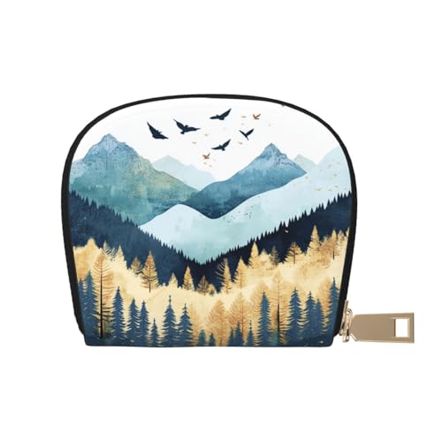 DFJMASFKOL Mountains Karten-Set, Vögel, Leder, Querformat, technisch versierte Benutzer – RFID-geschützte Kartenaufbewahrung, 9 x 11 cm, A22, 9X11CM von DFJMASFKOL
