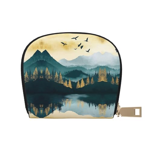 DFJMASFKOL Mountains Karten-Set, Vögel, Leder, Querformat, technisch versierte Benutzer – RFID-geschützte Kartenaufbewahrung, 9 x 11 cm, a1, 9X11CM von DFJMASFKOL