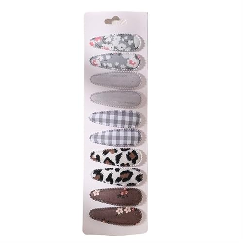 10 Teile/los Haar Clip Neugeborenen Druck Baumwolle Legierung Haar Bogen Snap Set Stoff Plaid Haarnadeln Mädchen Kinder Kopfbedeckungen Baby Haar zubehör (Color : 3637-11) von DFJOENVLDKHFE