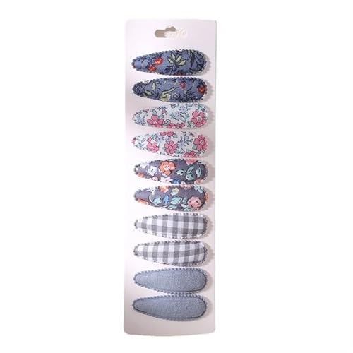 10 Teile/los Haar Clip Neugeborenen Druck Baumwolle Legierung Haar Bogen Snap Set Stoff Plaid Haarnadeln Mädchen Kinder Kopfbedeckungen Baby Haar zubehör (Color : 3637-3) von DFJOENVLDKHFE