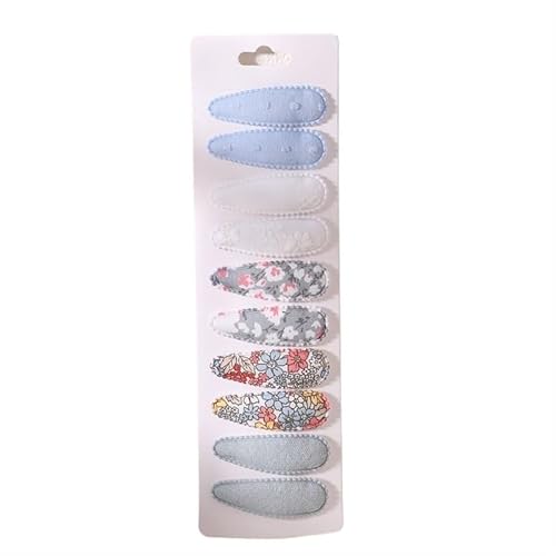 10 Teile/los Haar Clip Neugeborenen Druck Baumwolle Legierung Haar Bogen Snap Set Stoff Plaid Haarnadeln Mädchen Kinder Kopfbedeckungen Baby Haar zubehör (Color : 3637-5) von DFJOENVLDKHFE