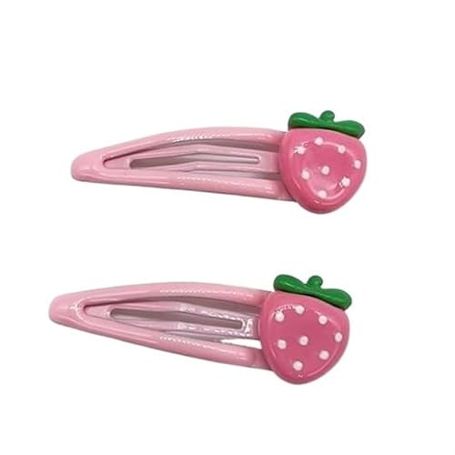 2 teile/satz Nette Süße Erdbeere Haarnadel Schöne Rosa Haar Clips Frauen Mädchen Pony Clips BB Snap Clip Haar Zubehör (Color : As pic) von DFJOENVLDKHFE